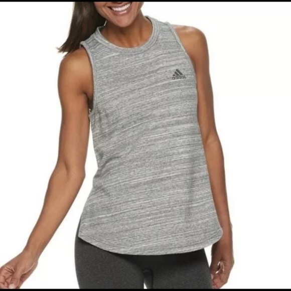 Adidas Heather Gray Sweatshirt Tank Top Size XS - Picture 1 of 12